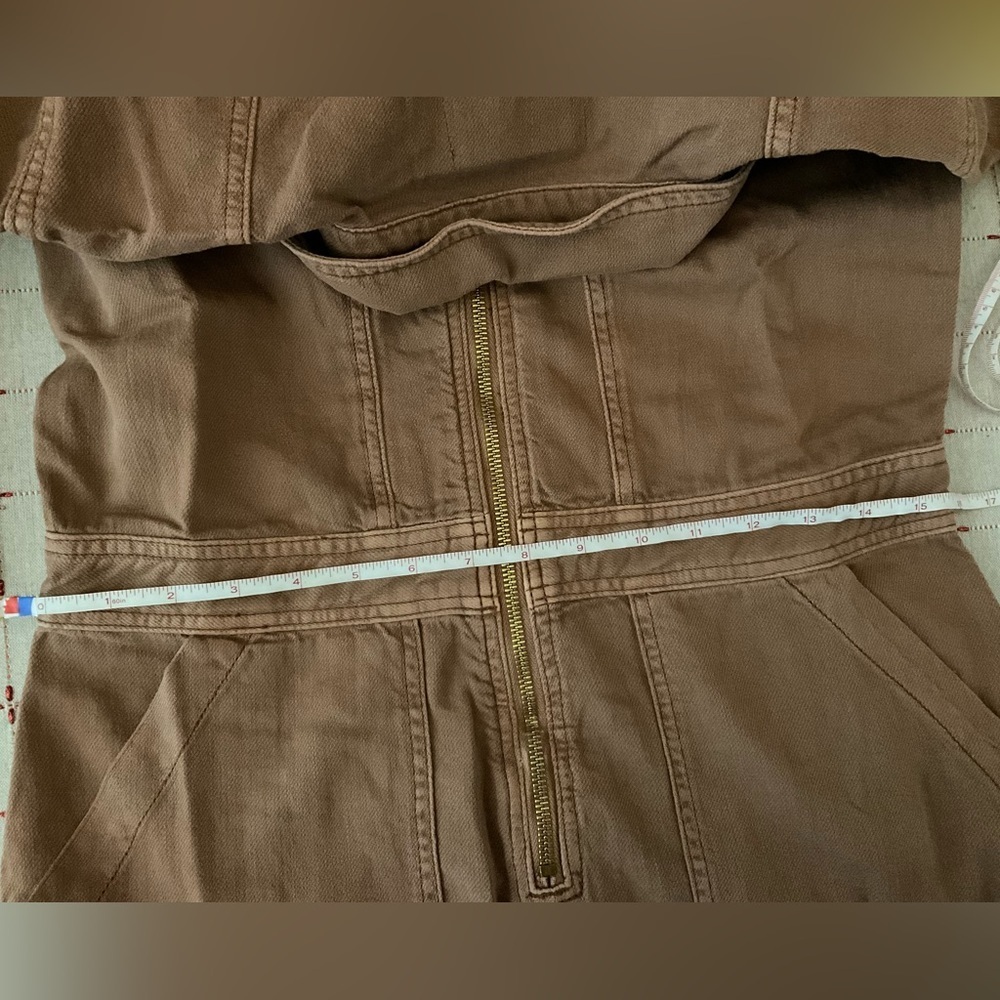 Sandrine Rose FREE PEOPLE “Weird is Rad” Deep Zip Jumpsuit Slouchy XS Linen Fab - Picture 8 of 10